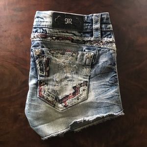 Miss Me embellished denim shorts